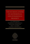 Copertina  The EU regulations on matrimonial and patrimonial property