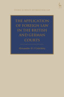 Copertina  The application of foreign law in the British and German Courts