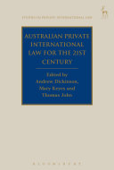 Copertina  Australian private International Law for the 21st Century : facing outwards