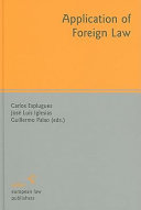 Copertina  Application of foreign law